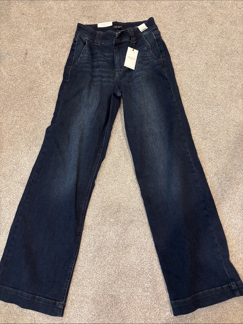 Judy Blue Dark Blue Wide-Leg Jeans